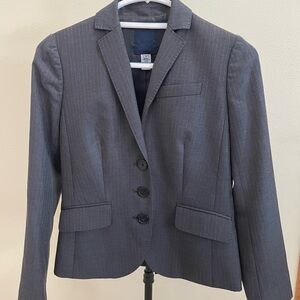 J. Crew Women's Gray Pinstripe Tailored Blazer Y2K Preppy